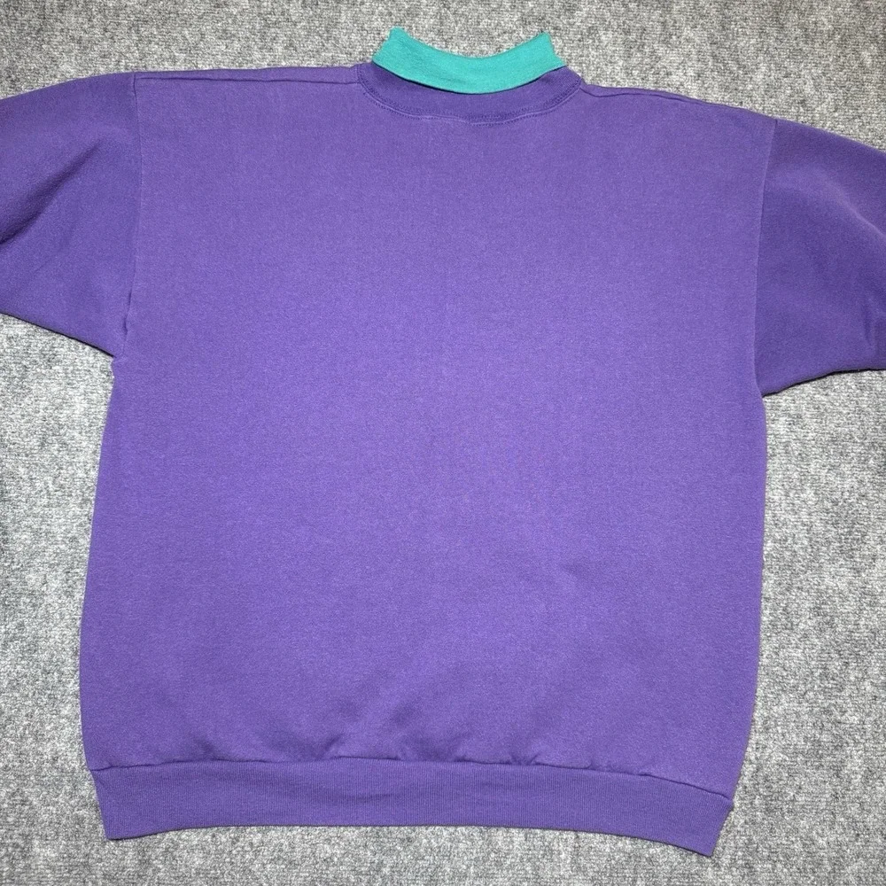 98' LSJ Sportwear Grandma Turtleneck Pullover Dog Puppies Purple Cotton Grove XL